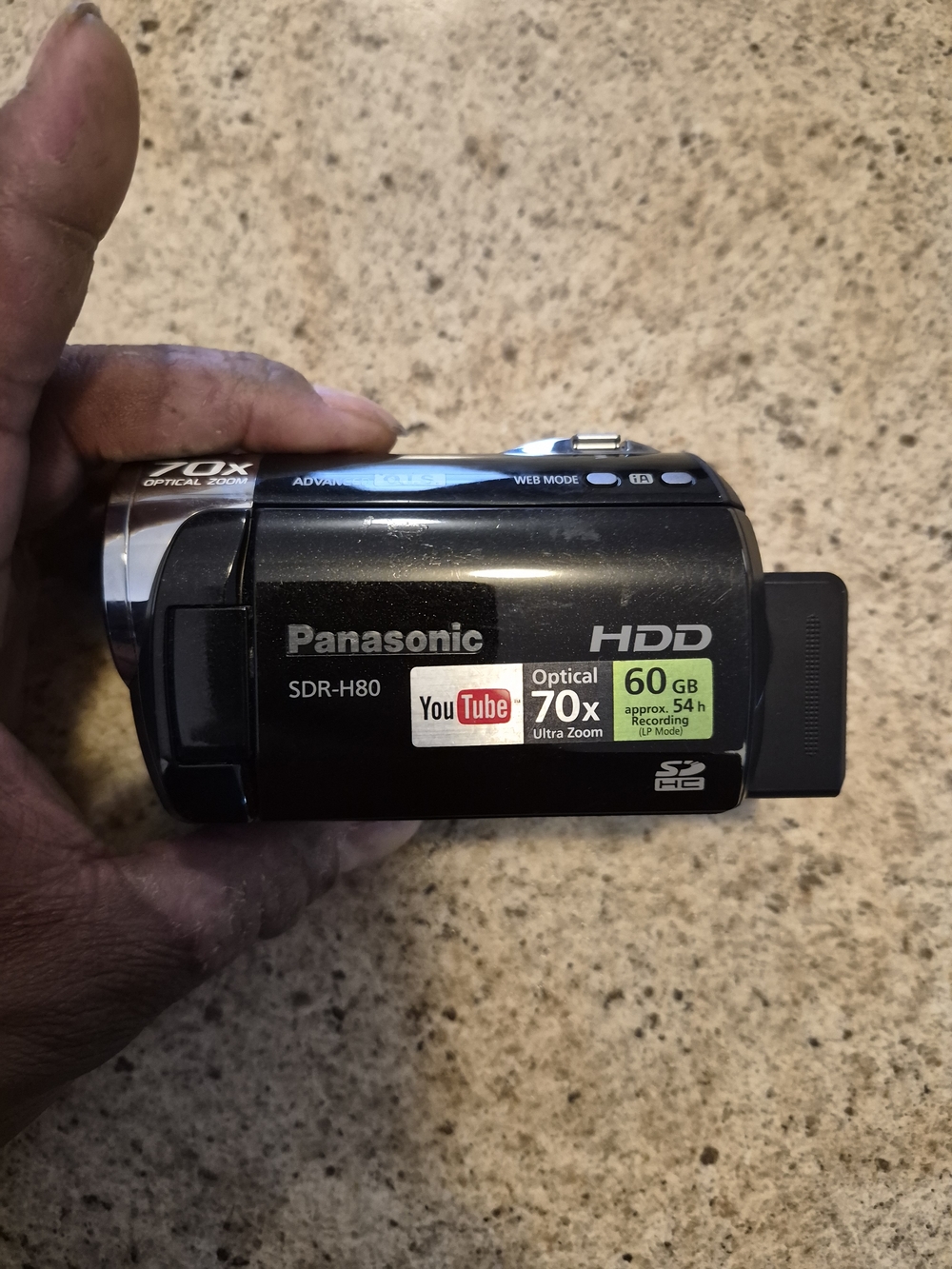Panasonic Black SDR-H80 HDD Camcorder with 70x Optical Zoom